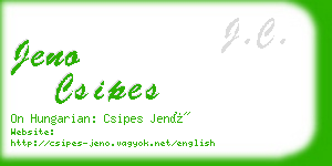 jeno csipes business card